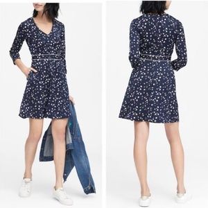 Banana Republic Navy Blue Flower Dress Size 4
